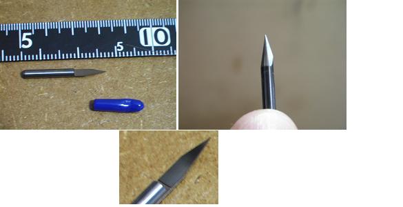 モデリングマシン用エンドミルカッターＶ字カッター